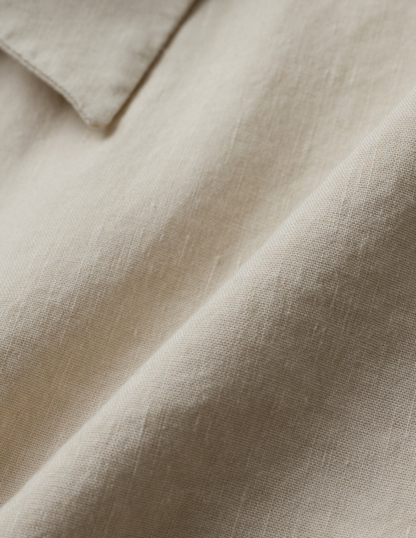 Women's Linen Shirt Short Sleeved Sandy Beige